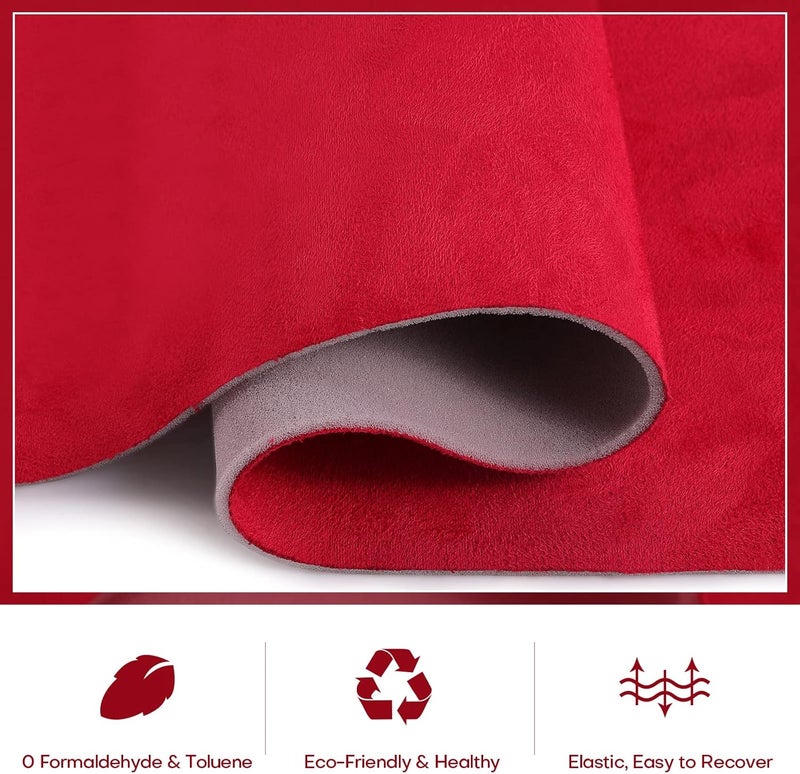 otoez Suede Headliner Fabric 1/8" Foam Backing 60" x 72" Automotive Suede Headliner Material for Car Boat Ceiling Interior Home DIY Replacement Repair - Red - Image 2